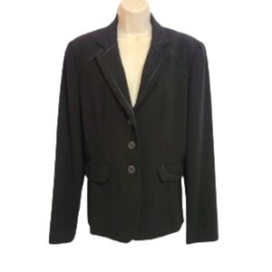 Dress Barn Black Blazer 3 Button Notched Collar Size 14